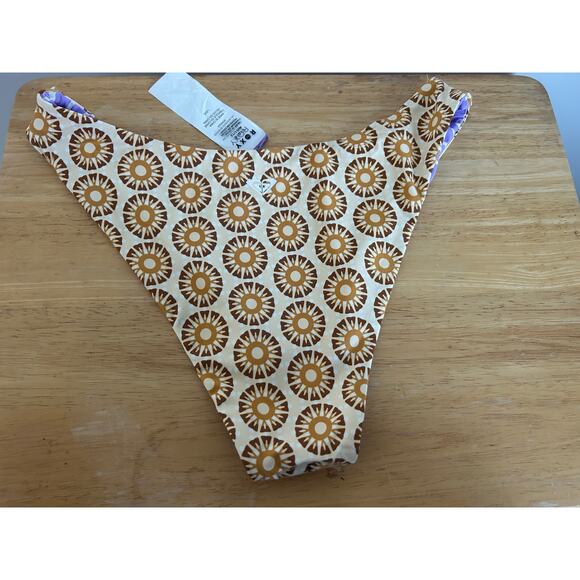 Roxy Sunshine State of Mind Scoop Cheeky Bikini Bottoms NWT Small REVERSIBLE - Picture 6 of 8